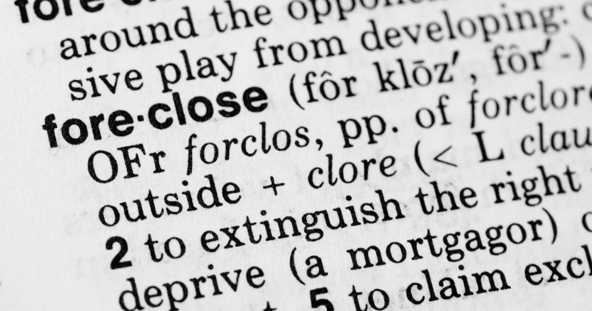 foreclose debt